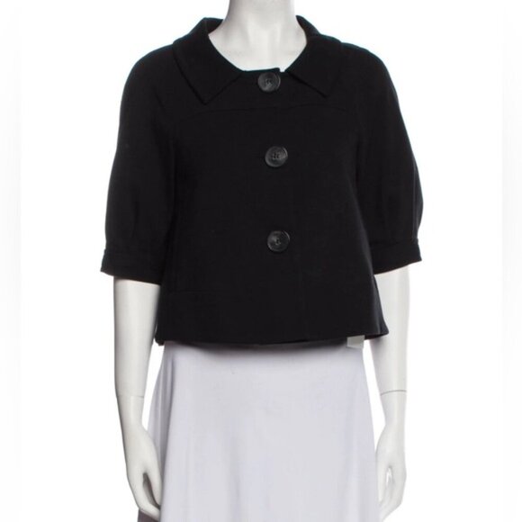 Theory Evening Jacket 3‎ Button Closure Pleated Accents Pockets USA MADE MEDIUM
